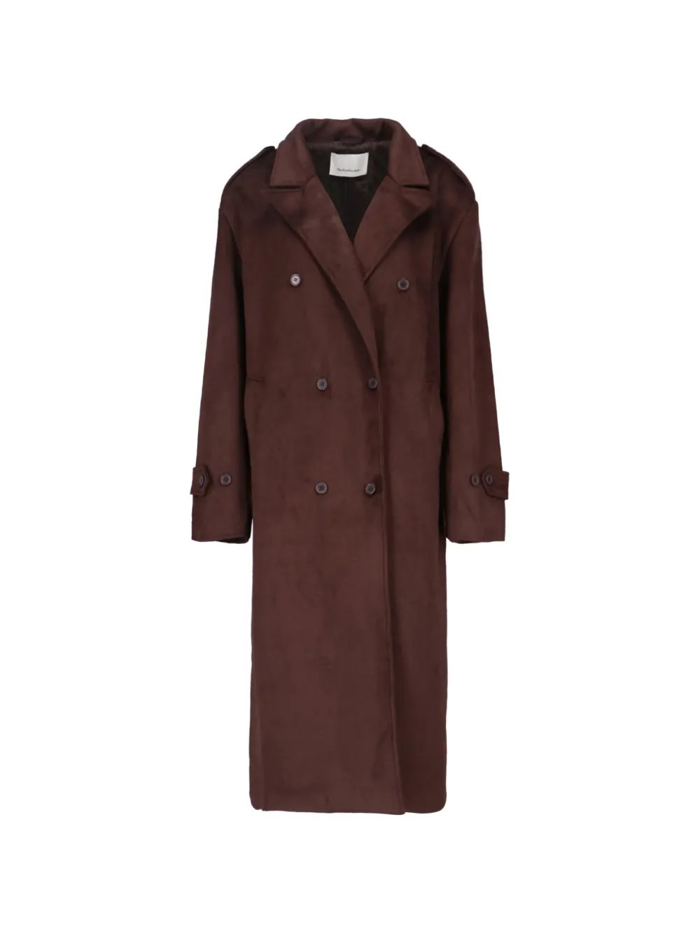 The Frankie Shop Pembroke double-breasted belted coat - Marrone