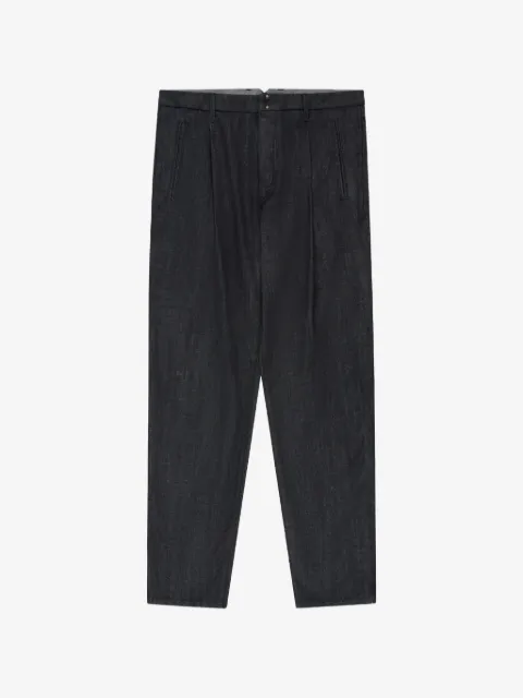 slowear pleated five-pocket jeans