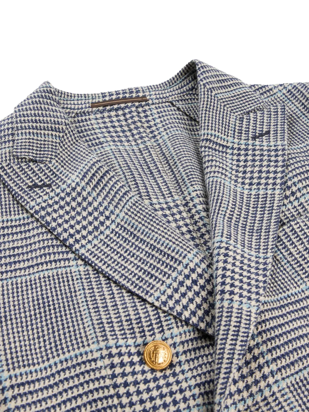 Double-Breasted Houndstooth Blazer