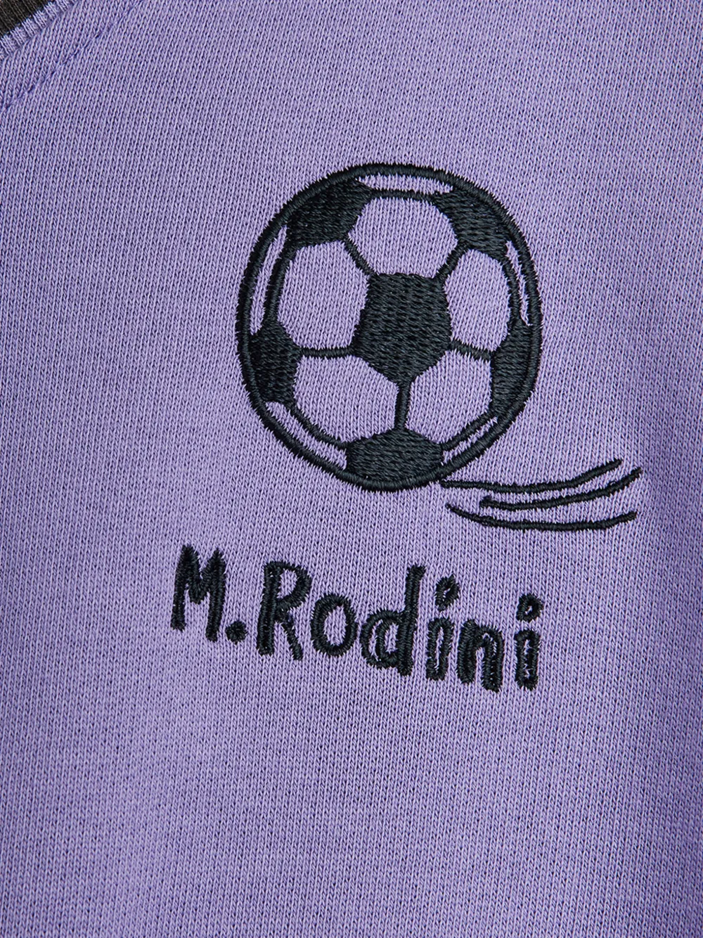 Mini Rodini Sweater met geborduurd logo en V-hals Paars