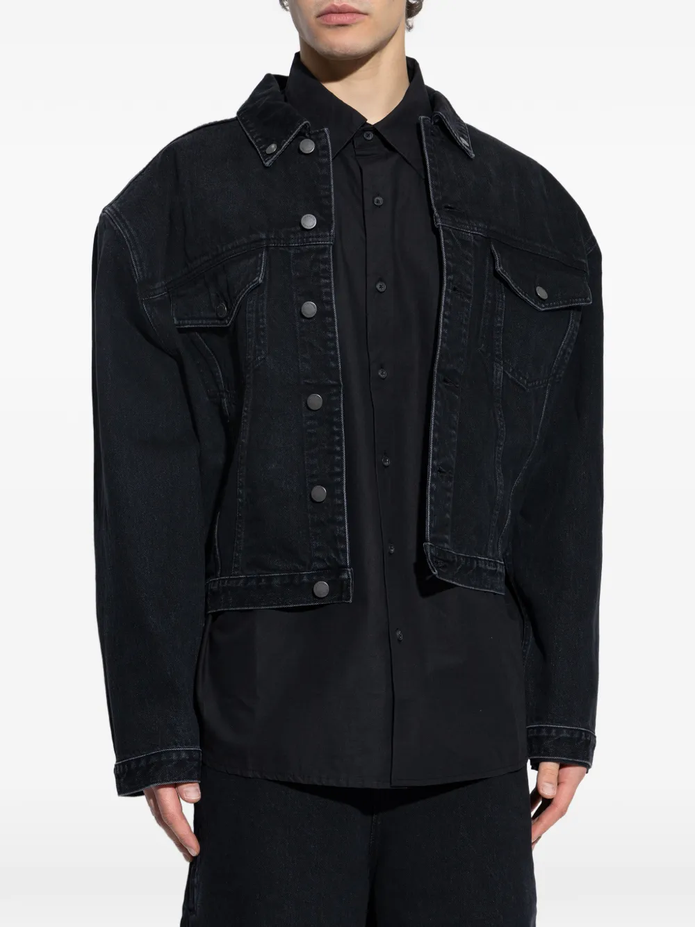  Entire Studios Buttoned Demin Jacket - Black 