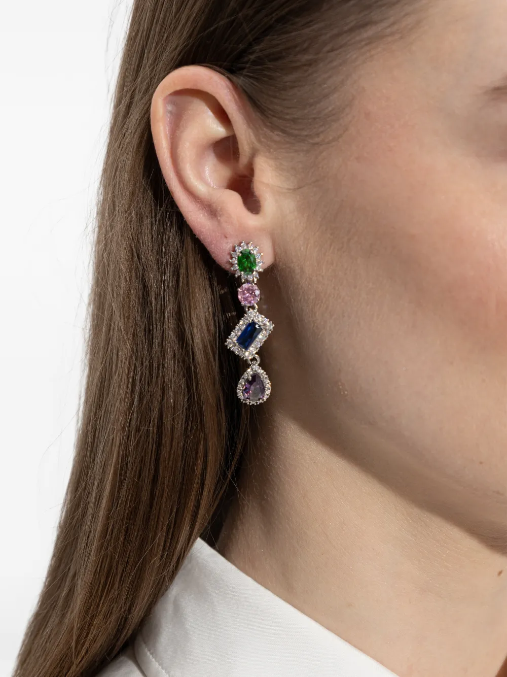  Maison Margiela Geometric-shape Drop Earrings - Silver 