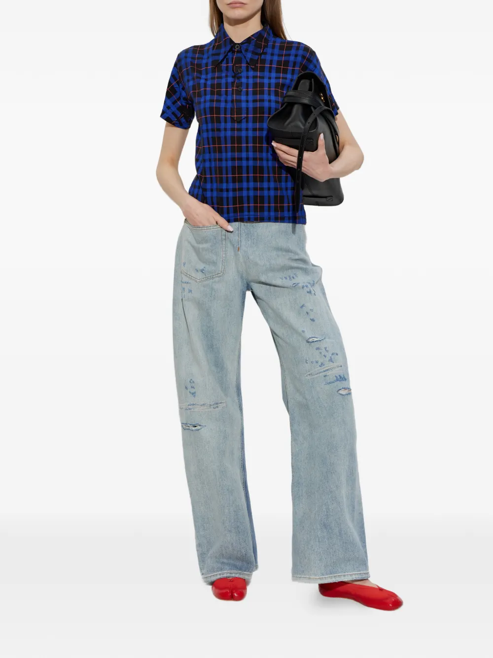 Maison Margiela Poloshirt met korte mouwen Blauw