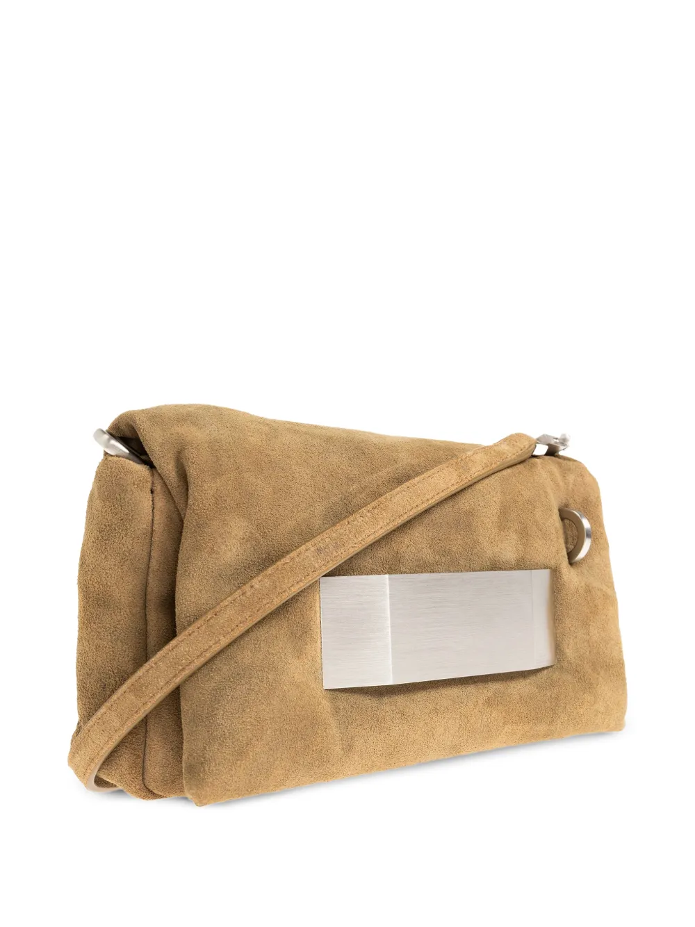 Rick Owens Temple Big Pillow Griffin clutch met metalen plakkaat Bruin