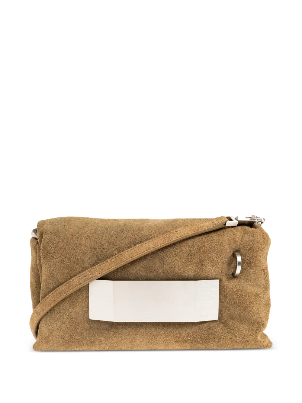 Rick Owens Temple Big Pillow Griffin metal-plaque clutch - Marrone