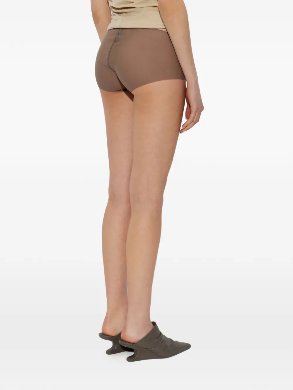  Rick Owens Temple Stretch Shorts - Brown 