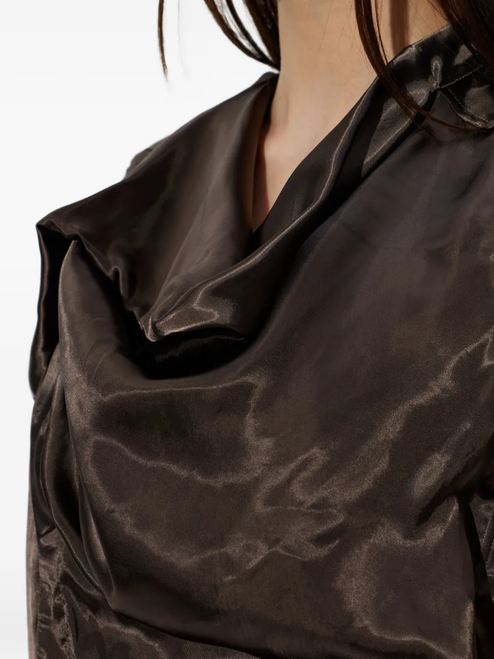 Rick Owens Island top met ruches Bruin