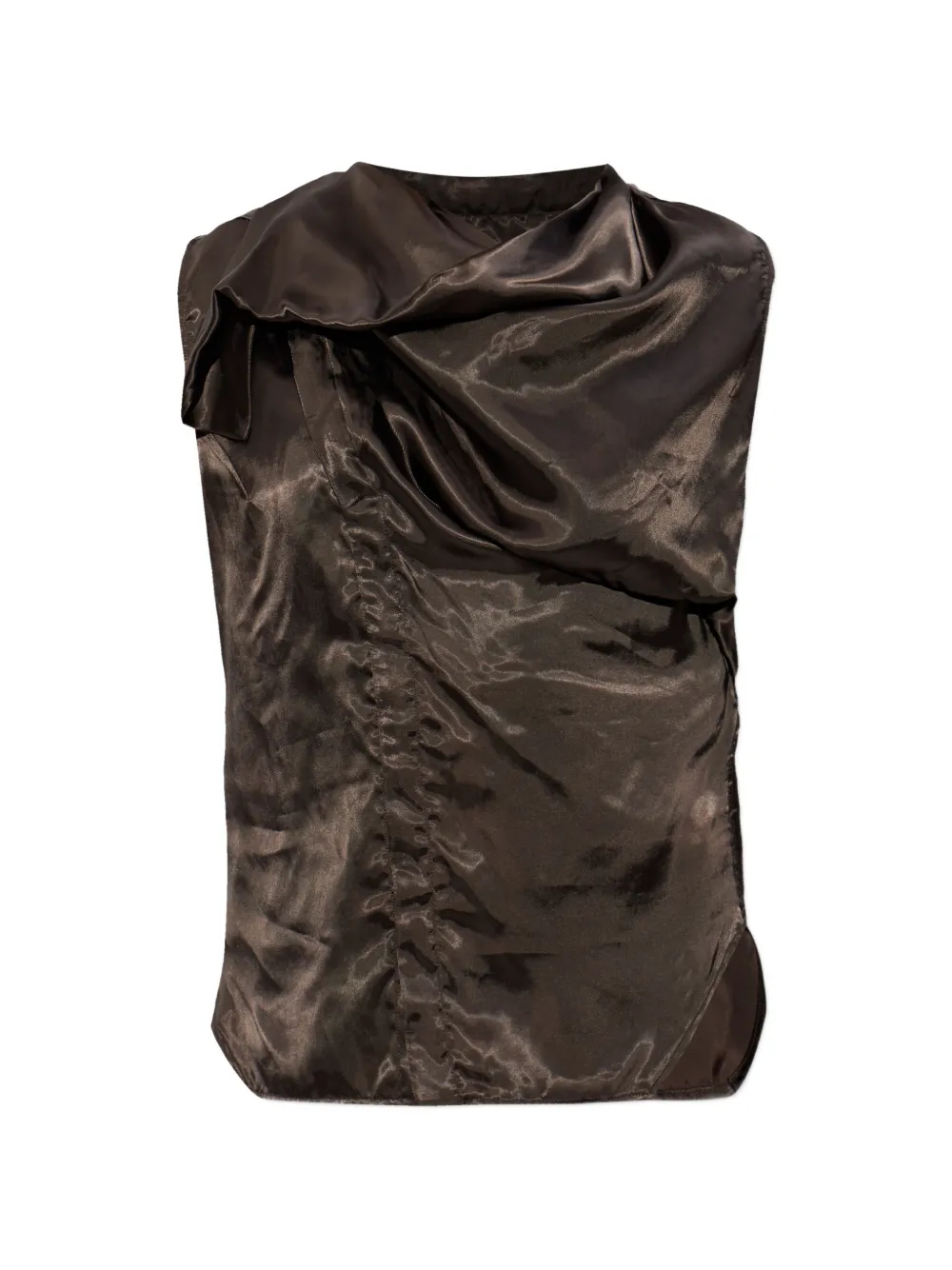 Rick Owens Island ruffled top - Marrone