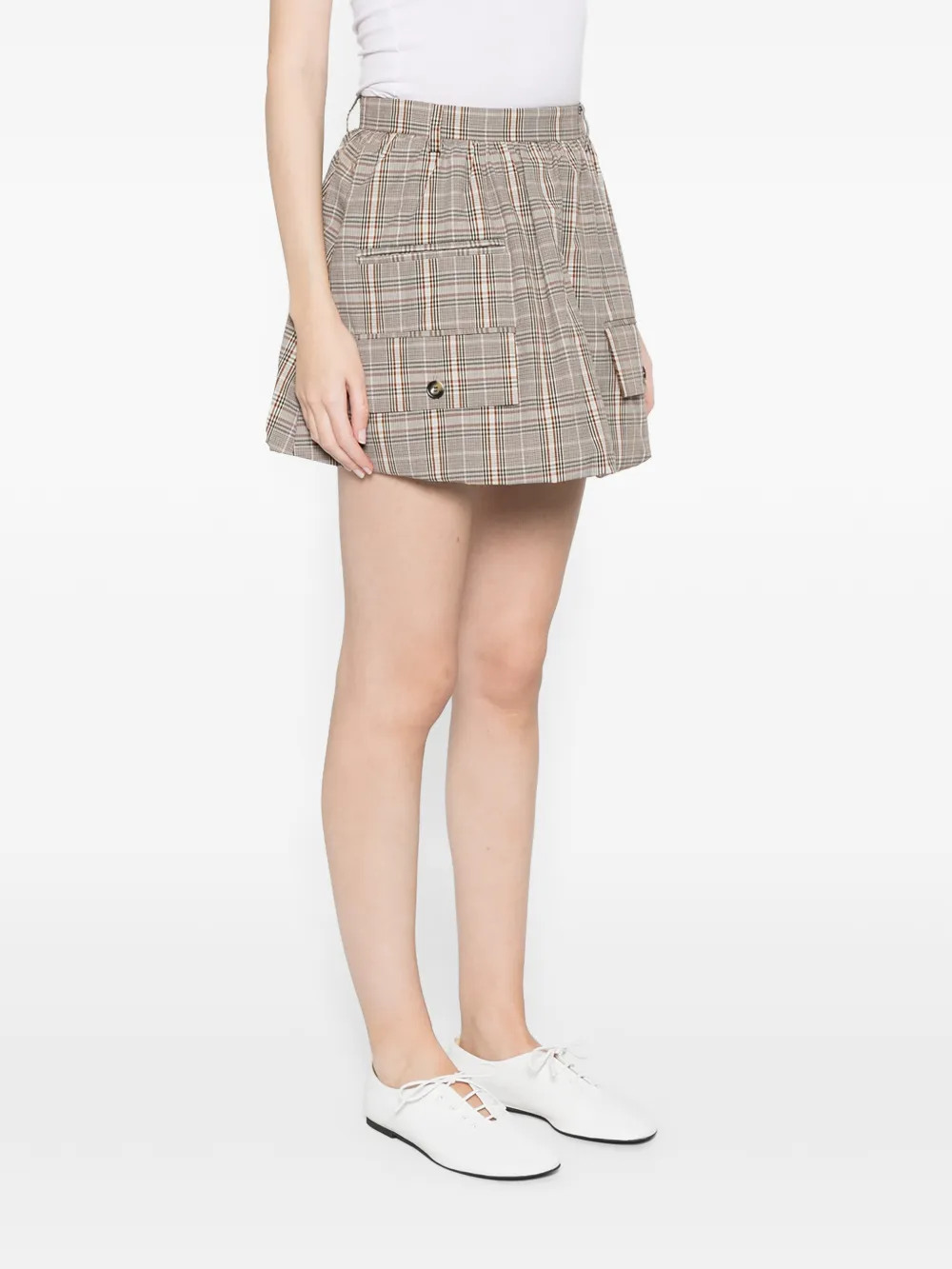  Baum Und Pferdgarten Samaya Checked Mini Skirt - Neutrals 