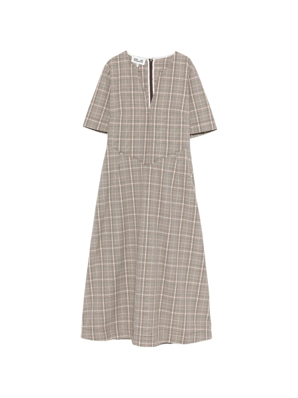 Baum Und Pferdgarten Avia checked V-neck midi dress - Toni neutri