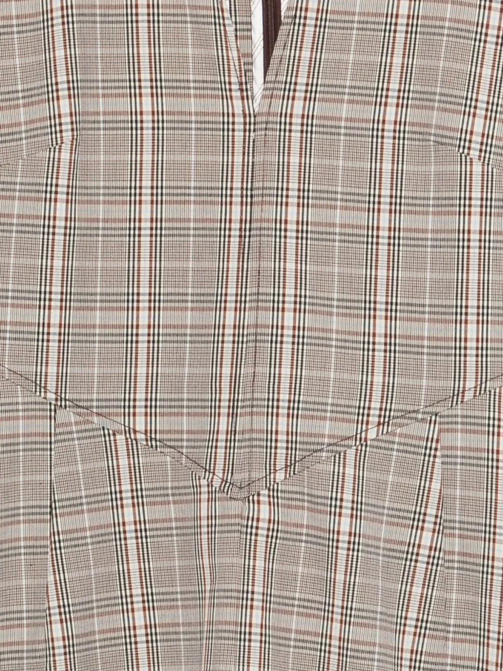  Baum Und Pferdgarten Avia Checked V-neck Midi Dress - Neutrals 