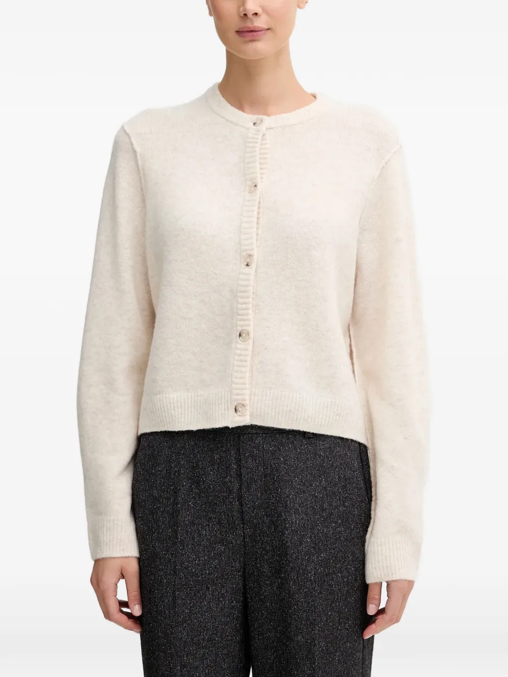 OUI cardigan à boutonnière - Blanc OUI cardigan à boutonnière - Blanc