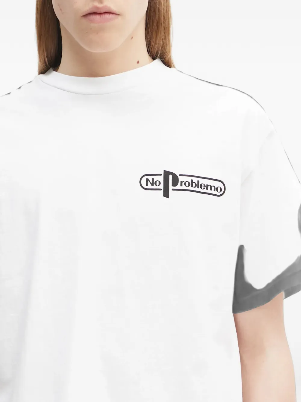 NO PROBLEMO T-shirt met logoprint Wit