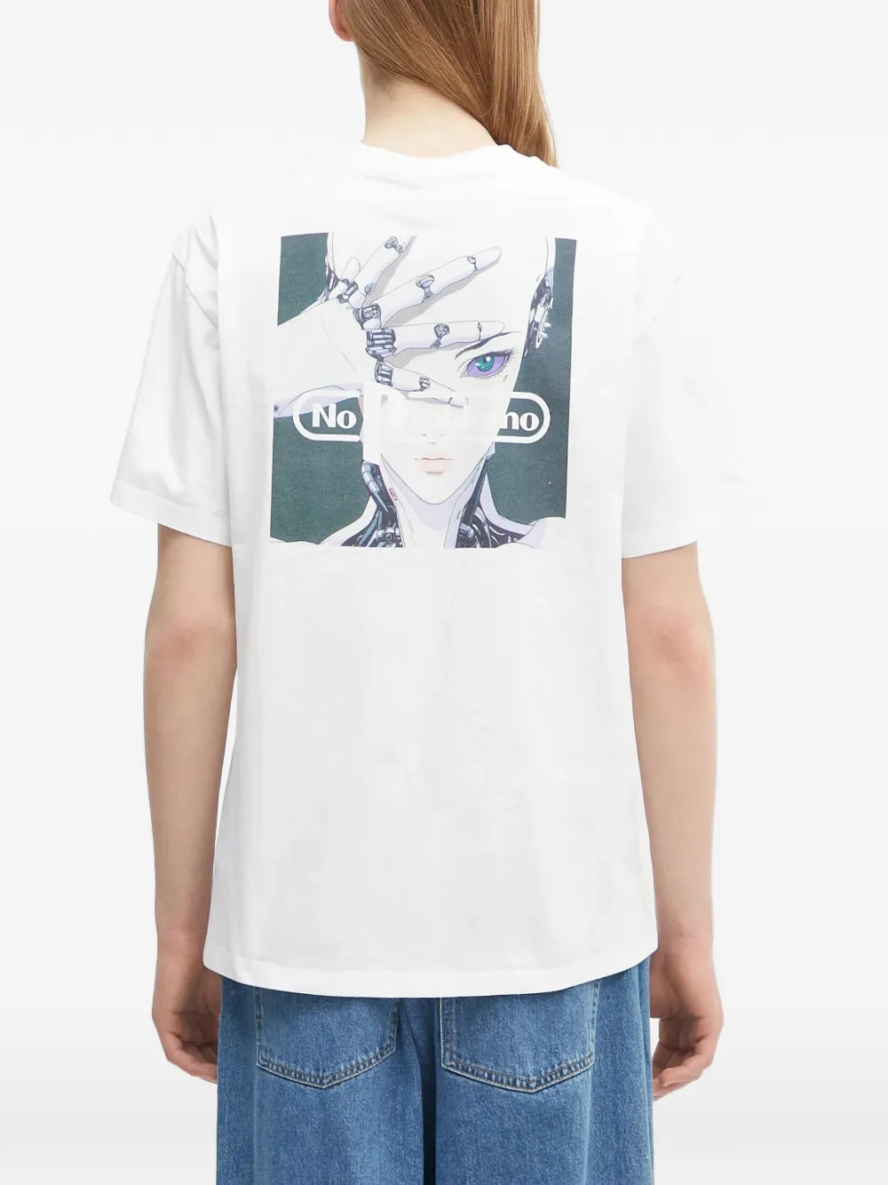 NO PROBLEMO T-shirt met logoprint Wit