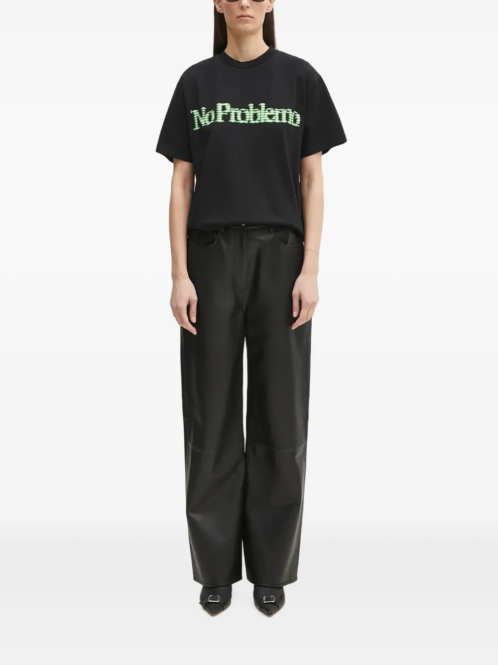 NO PROBLEMO embroidered T-shirt Zwart