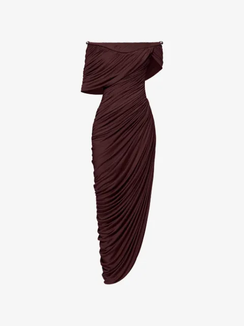 CHATS BY C.DAM Thalyn off-shoulder draped midi dress