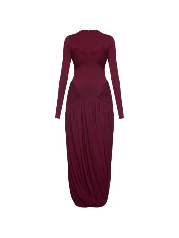 chats by c dam red dress Introducing CHATS by C.DAM #CONTOUR, For our muse @rimazahran , a custom CHATS top paired with a collarless, straight-fit cloak and batwing sleeves. The graceful lines embrace and flow delicately over