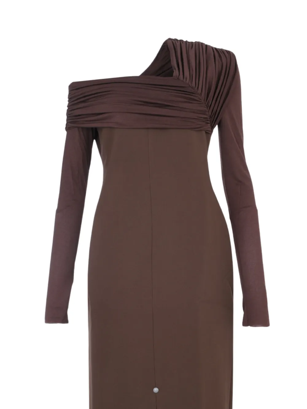 CHATS BY C.DAM Simone asymmetrische gedrapeerde maxi-jurk Bruin
