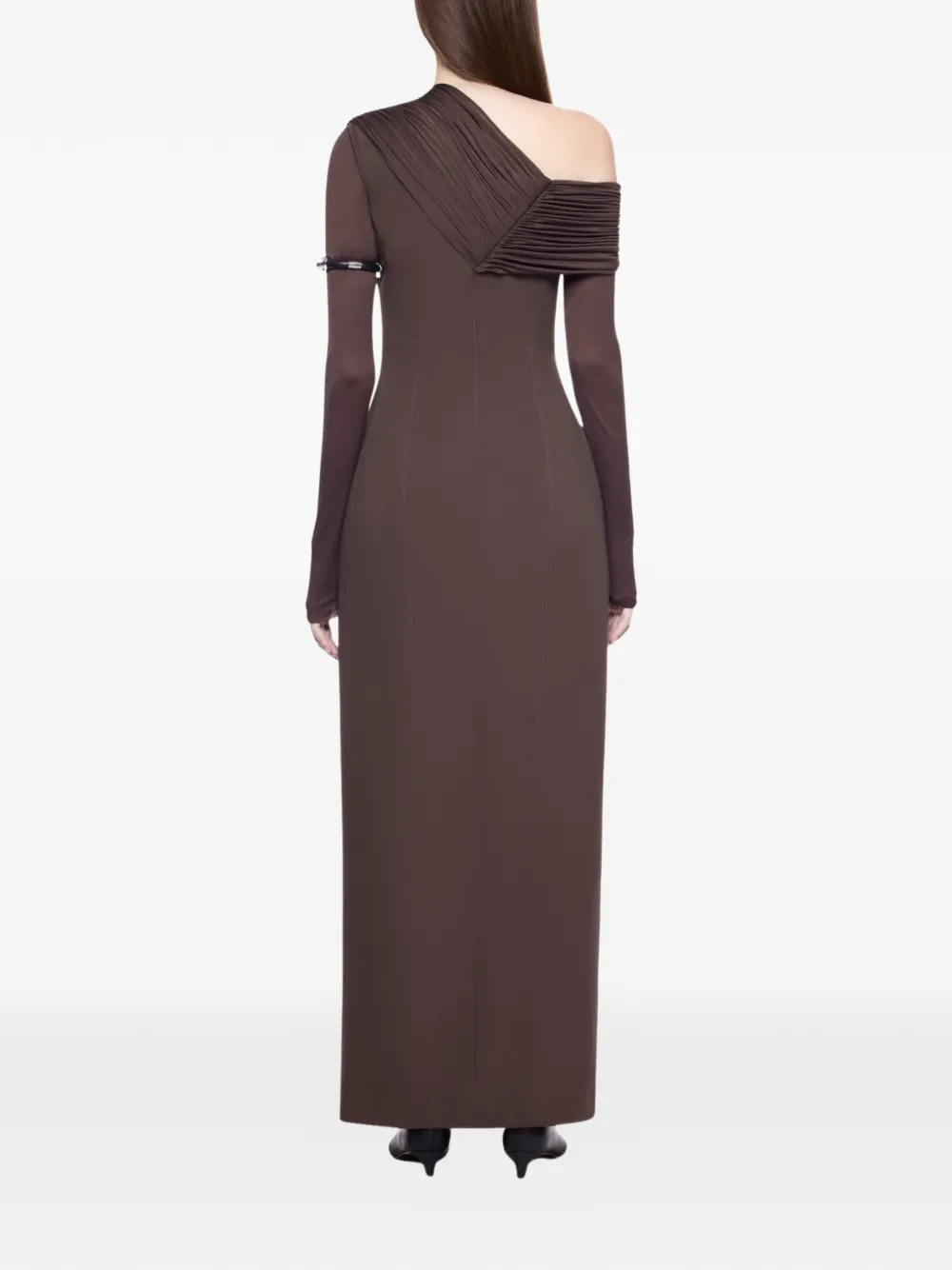 CHATS BY C.DAM Simone asymmetrische gedrapeerde maxi-jurk Bruin