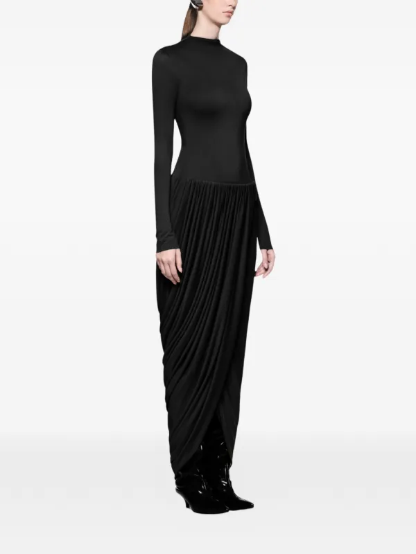 CHATS BY C.DAM Agnes long-sleeves Maxi Dress | Black