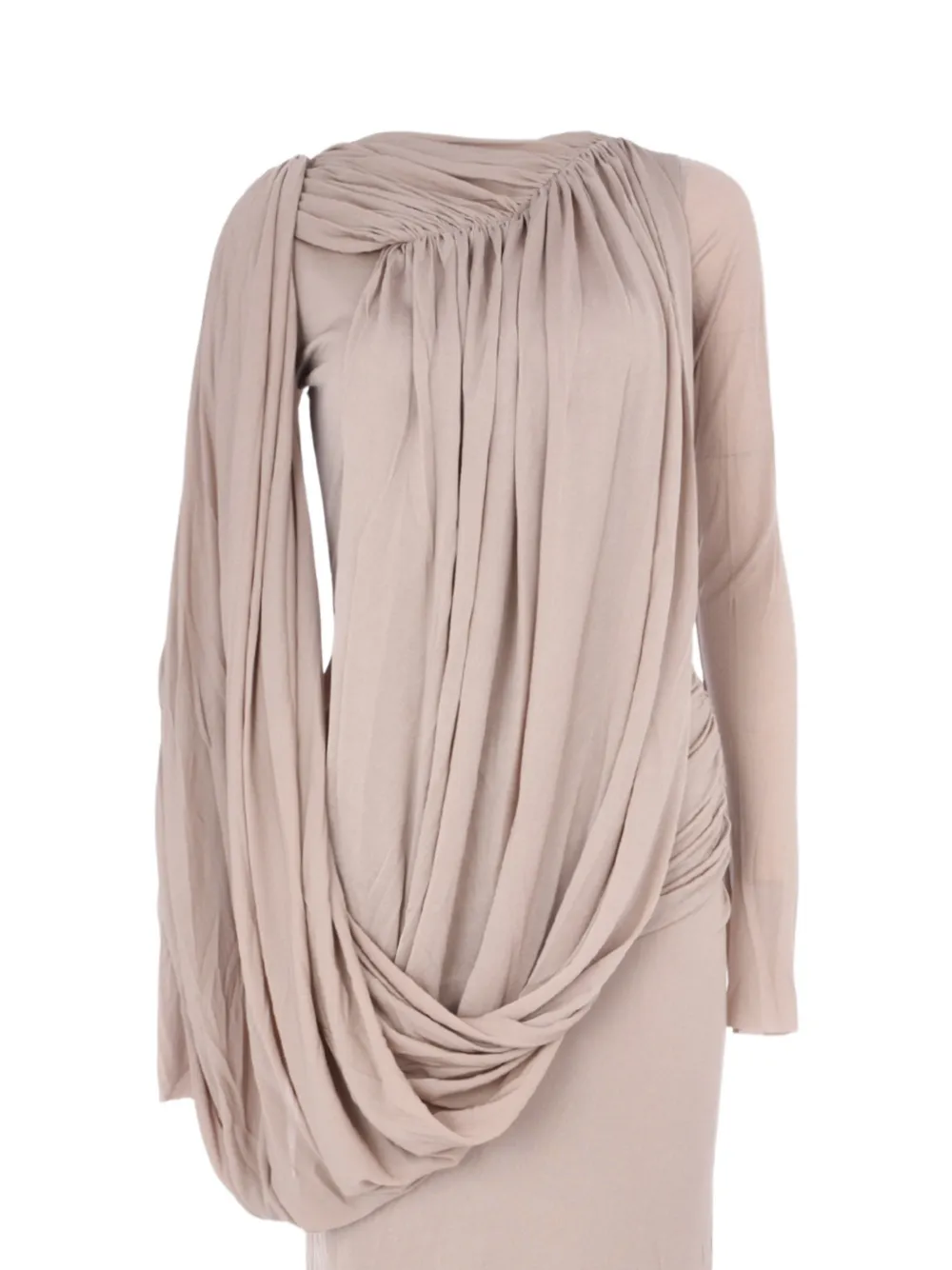 CHATS BY C.DAM Flavia asymmetrische maxi-jurk met lange mouwen Beige