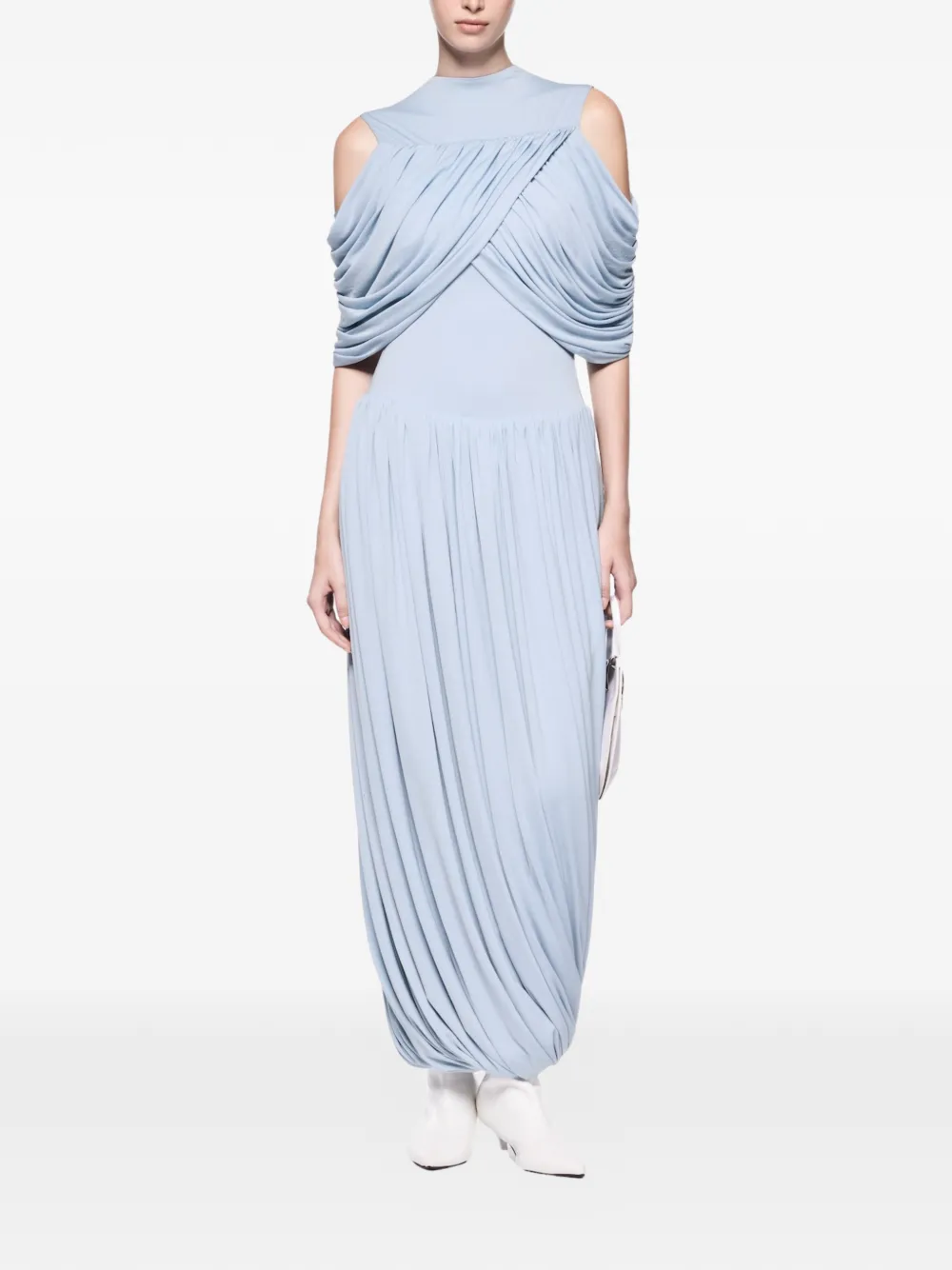 Chats By C.dam Vestido Largo Ethel Drapeado - Azul 