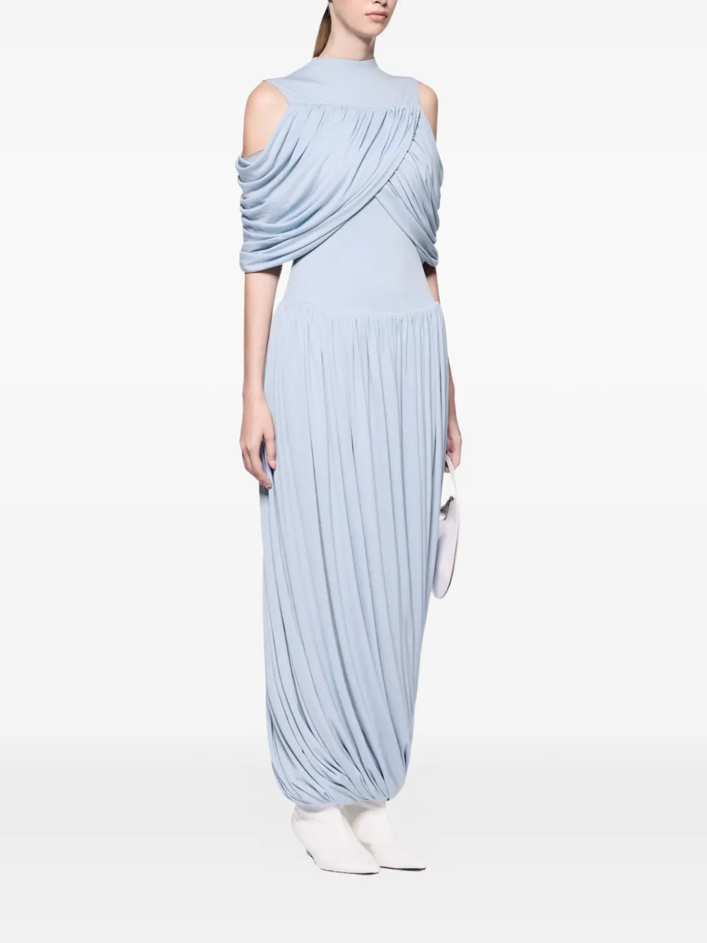  Chats By C.dam Vestido Largo Ethel Drapeado - Azul 