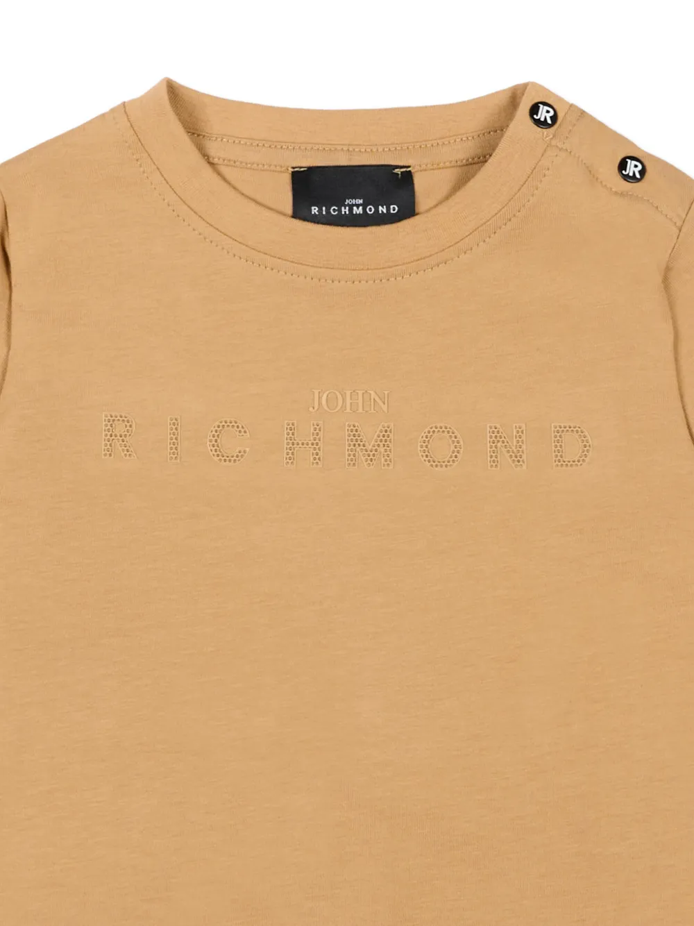John Richmond Junior T-shirt met korte mouwen en reliëf Beige