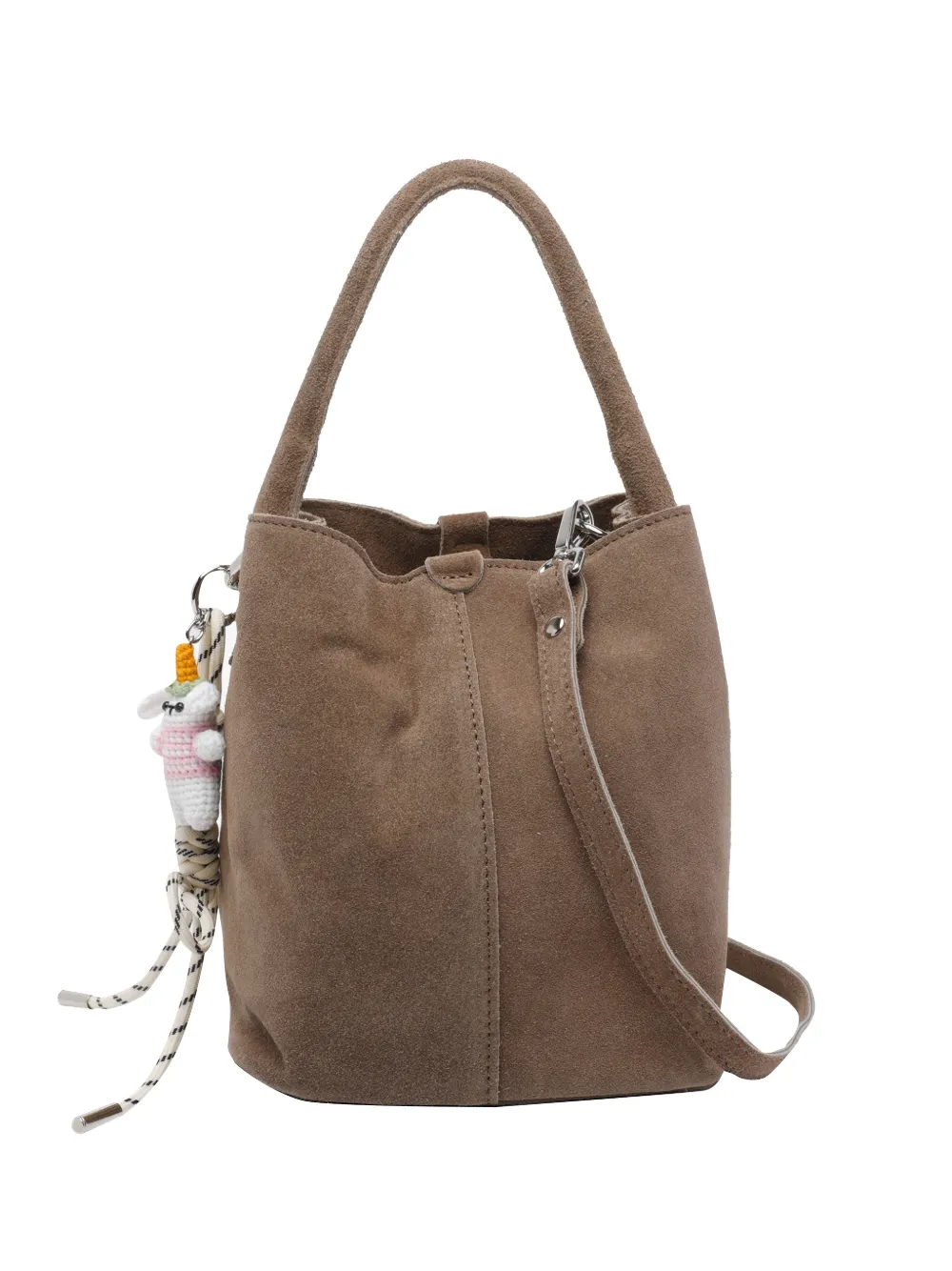 D.A.T.E. Paniere suede removable-strap handbag - Marrone