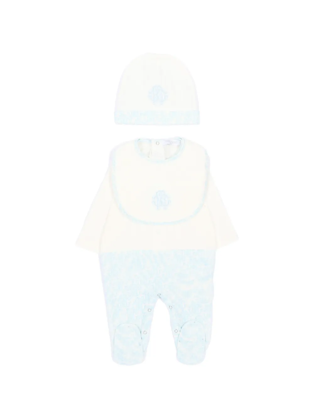 Roberto Cavalli Junior patterned embroidered babywear set - Nude