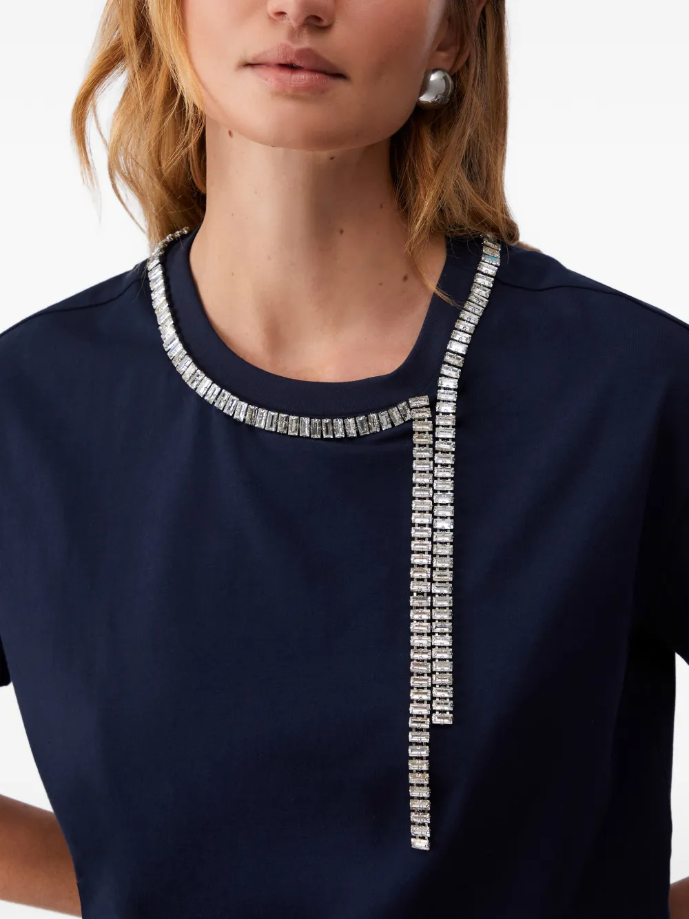 LIU JO Oversized T-shirt verfraaid met juwelen Blauw