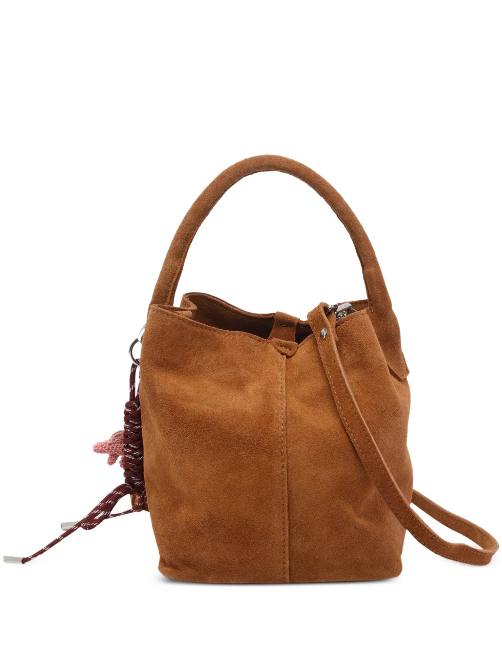 D.A.T.E. Paniere suede detachable-strap handbag - Marrone