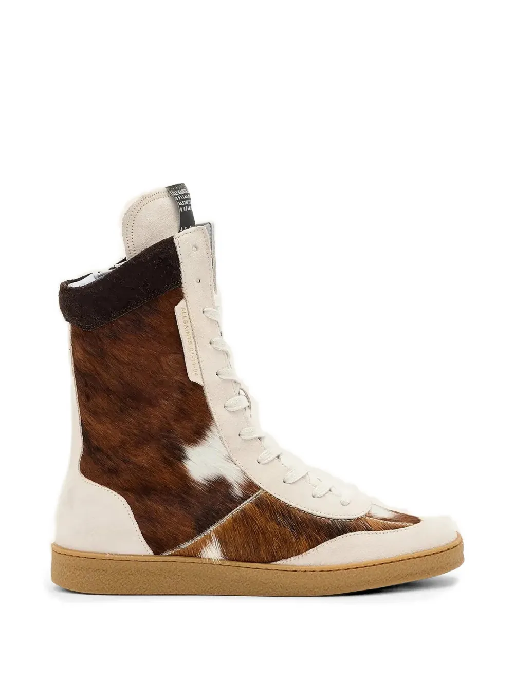AllSaints Louise cow-print sneakers - Toni neutri
