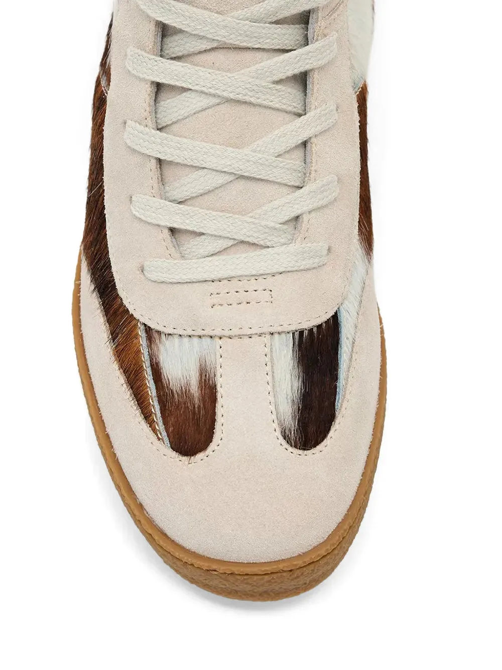AllSaints Louise cow-print sneakers Beige