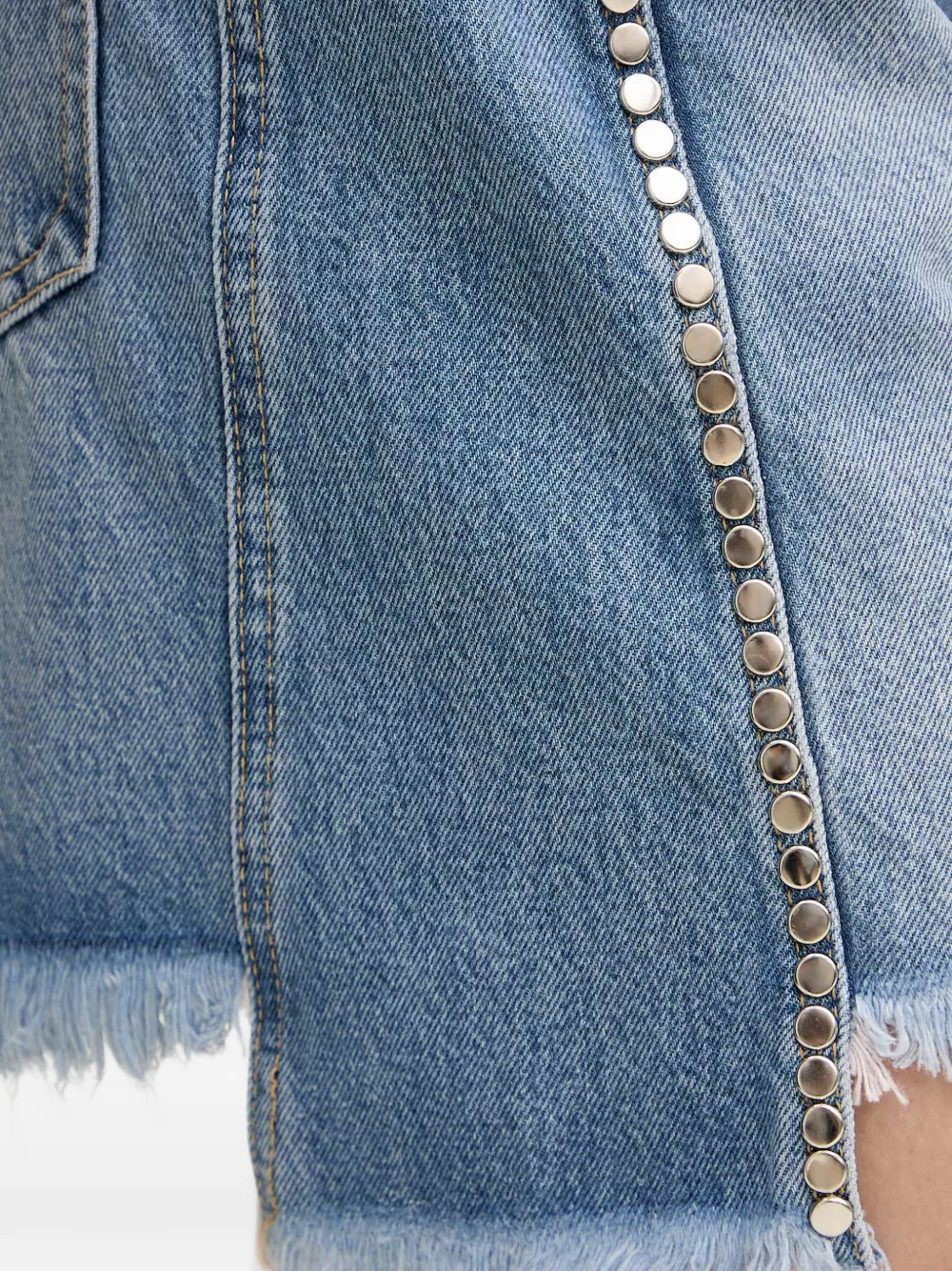 AllSaints Frankie shorts met studs Blauw