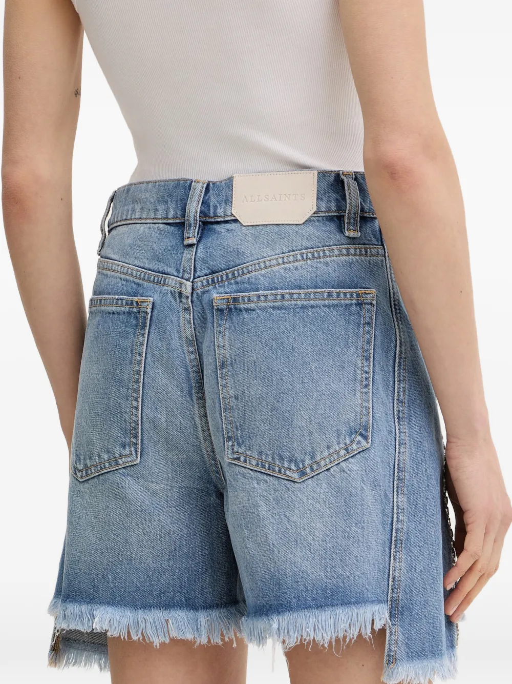 AllSaints Frankie shorts met studs Blauw