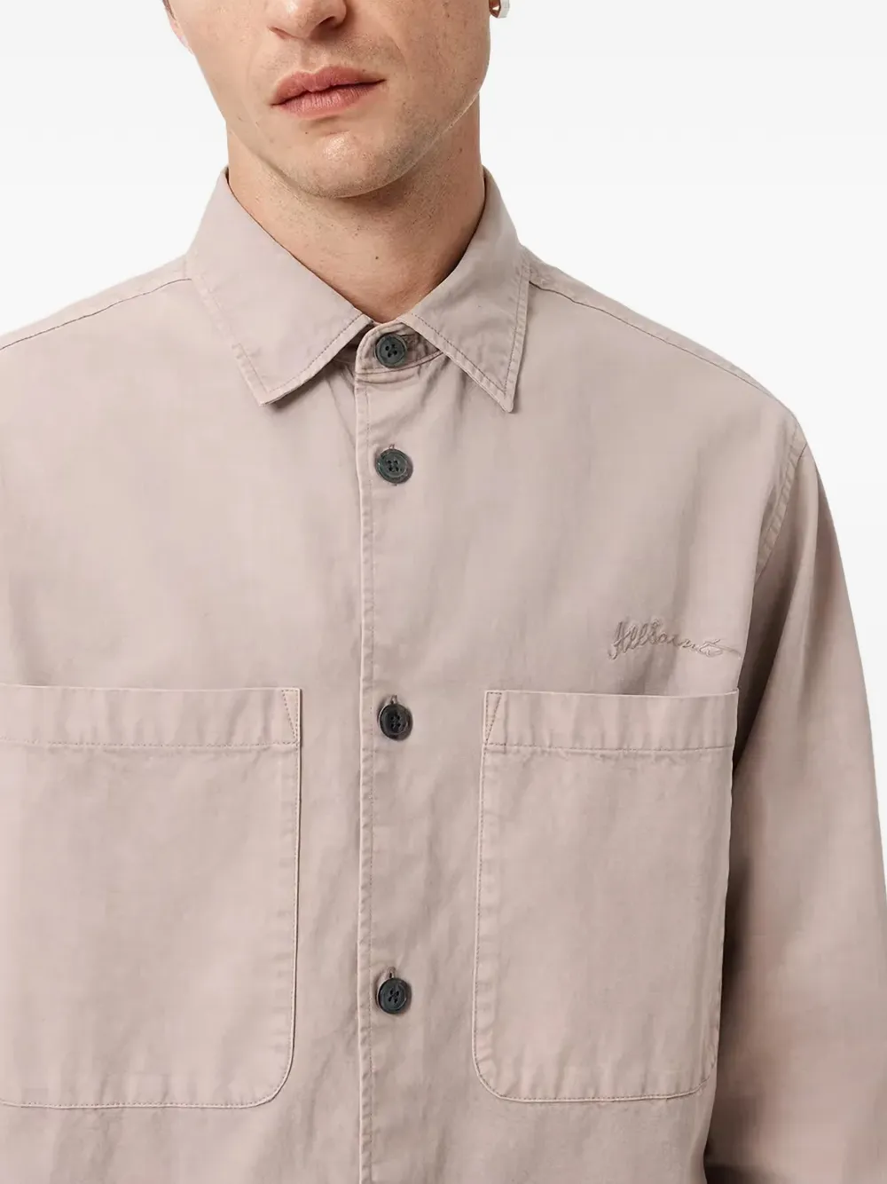 AllSaints Rhodi shirtjack met borstzak Beige