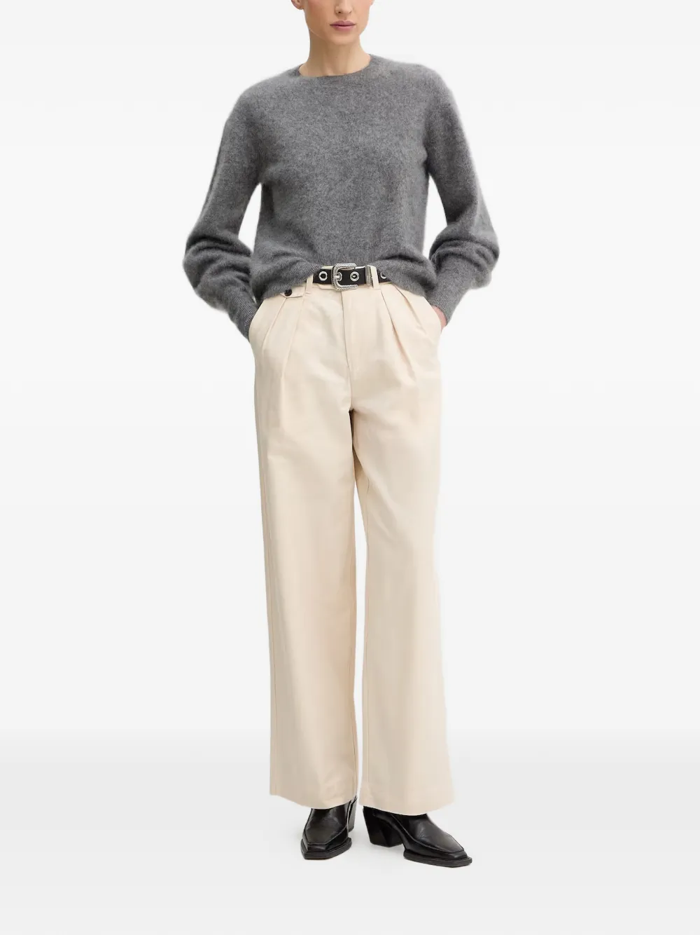  Allsaints Pull à Manches Bouffantes - Gris 