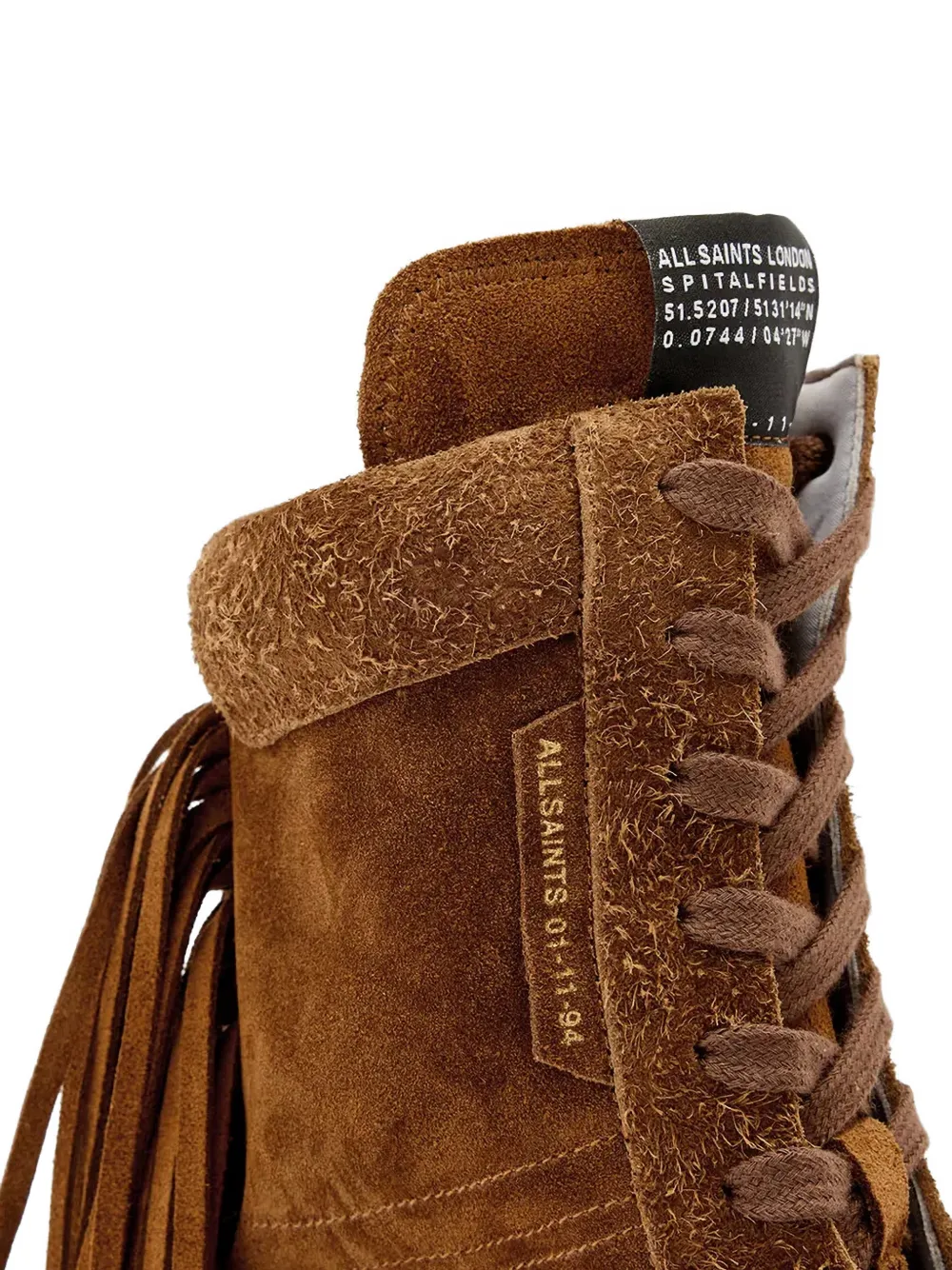 AllSaints Louise fringe-detail sneakers Bruin