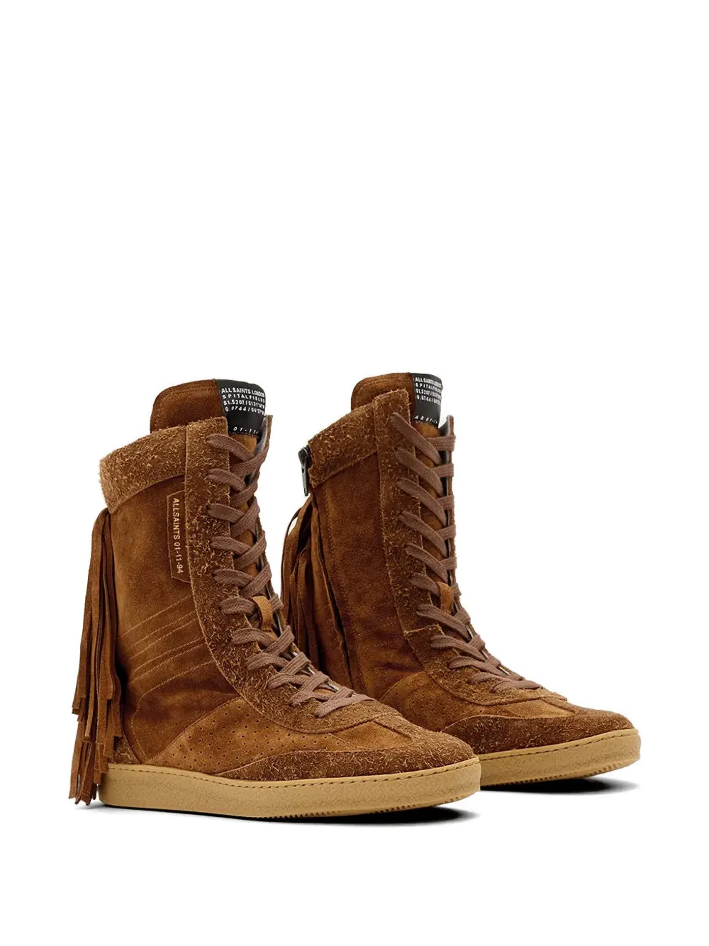 AllSaints Louise fringe-detail sneakers Bruin