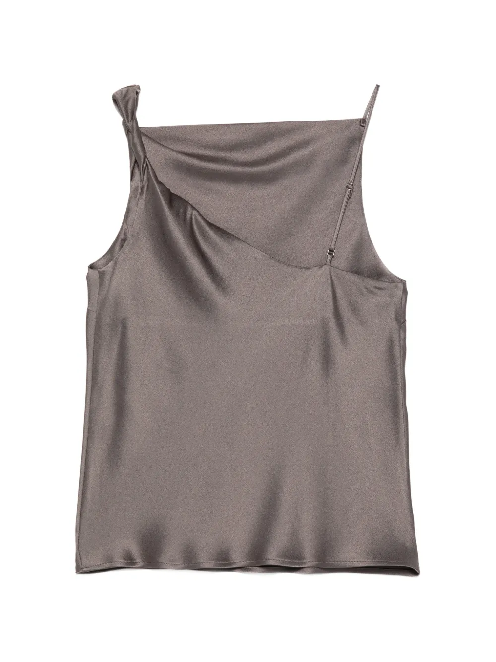  Alysi Gathered Satin Top - Grey 
