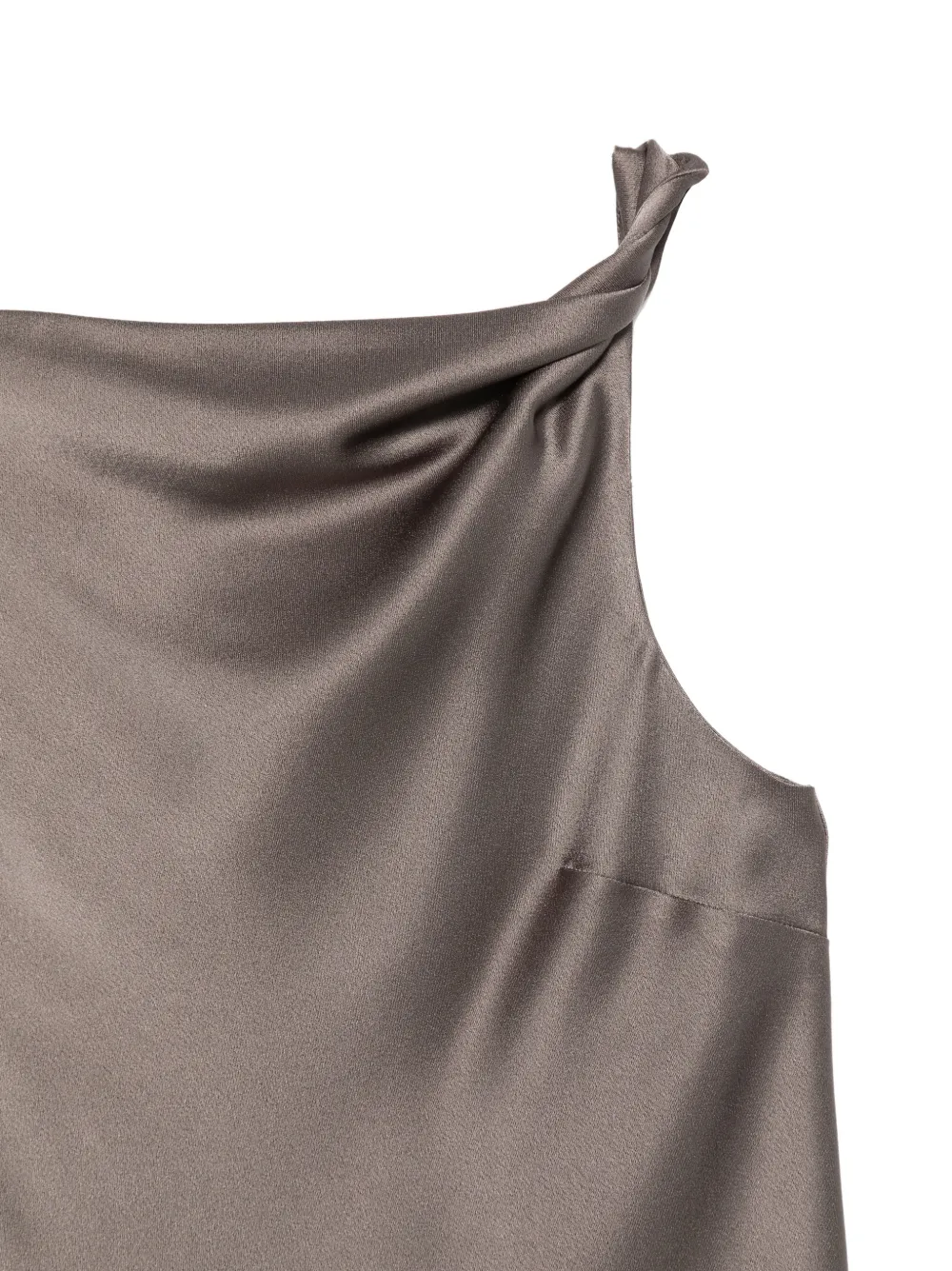  Alysi Gathered Satin Top - Grey 