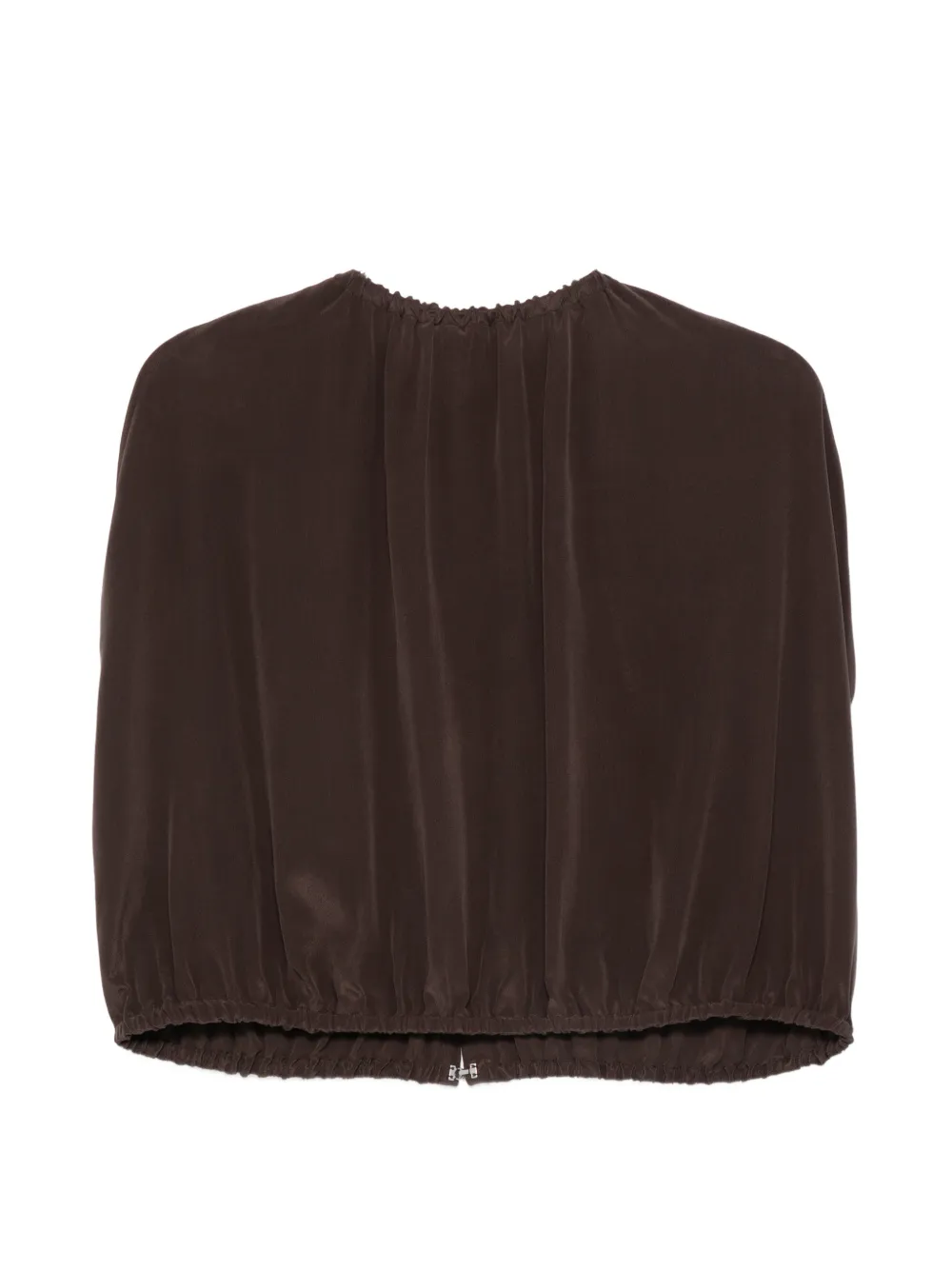  Alysi Cut-out Silk Cape - Brown 