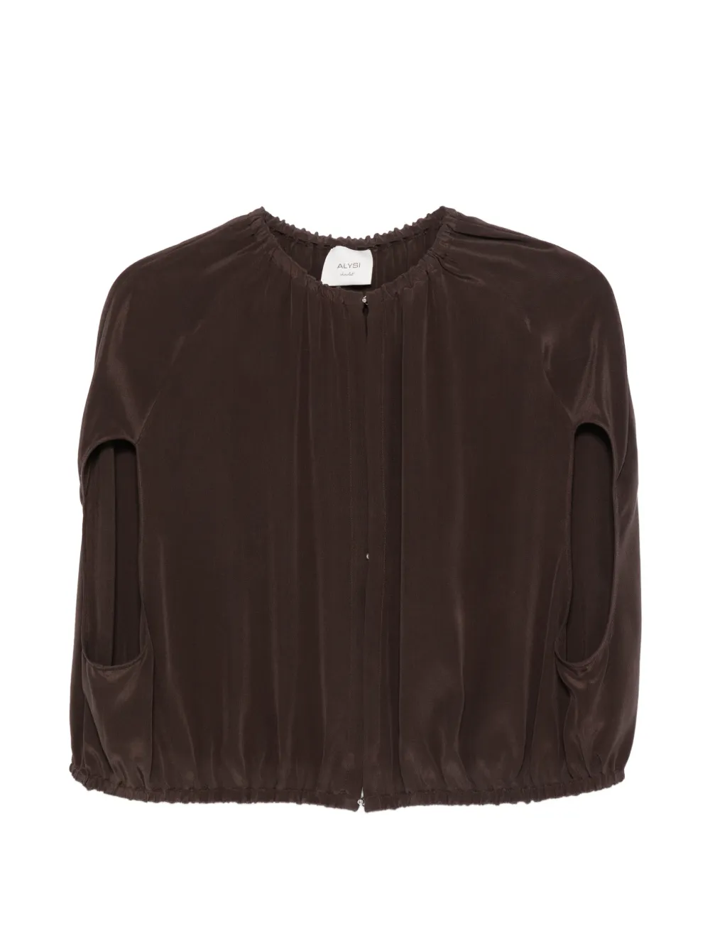 Alysi Cape aus Seide mit Cut-Out - Braun