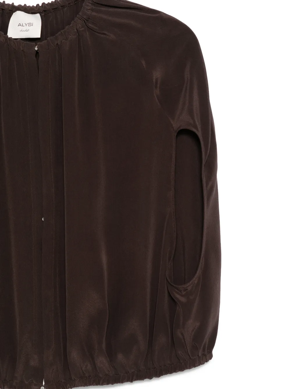  Alysi Cut-out Silk Cape - Brown 