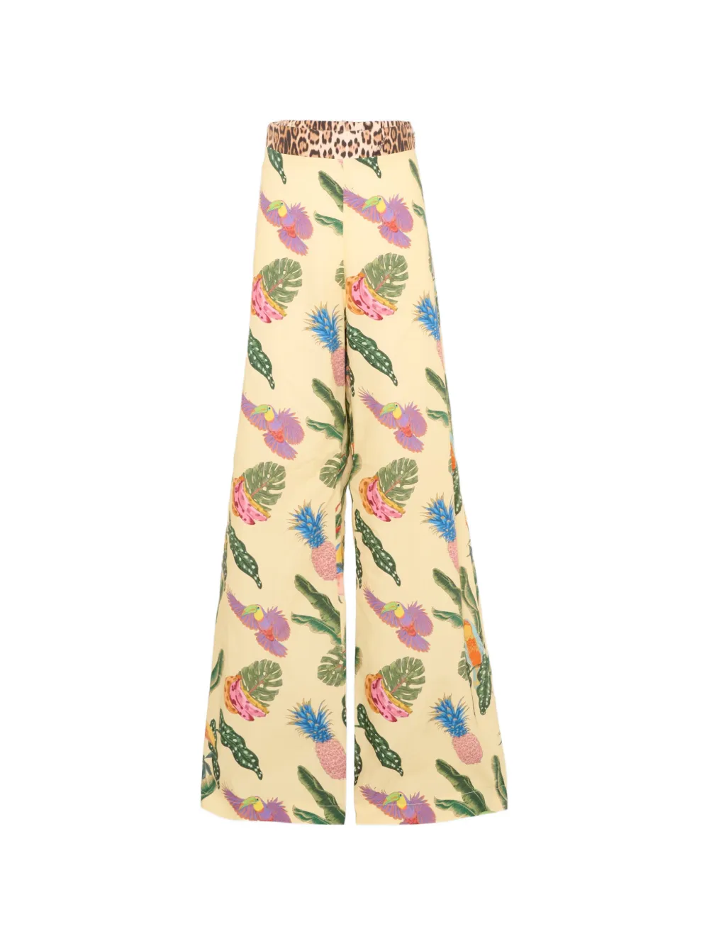 Roberto Cavalli Junior tropical print trousers - Toni neutri