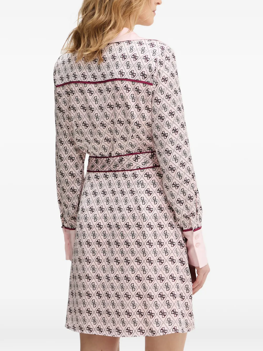 GUESS USA Blerta mini-jurk met ceintuur kraag en monogram Roze