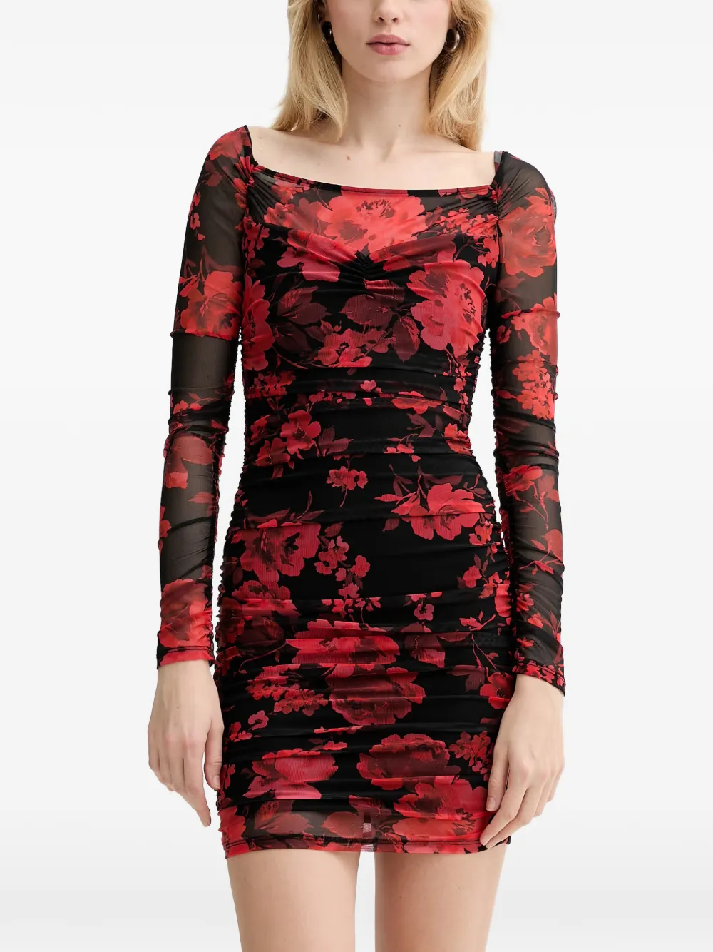 GUESS USA square-neck mini dress Rood