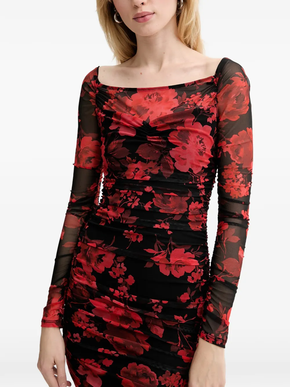 GUESS USA square-neck mini dress Rood