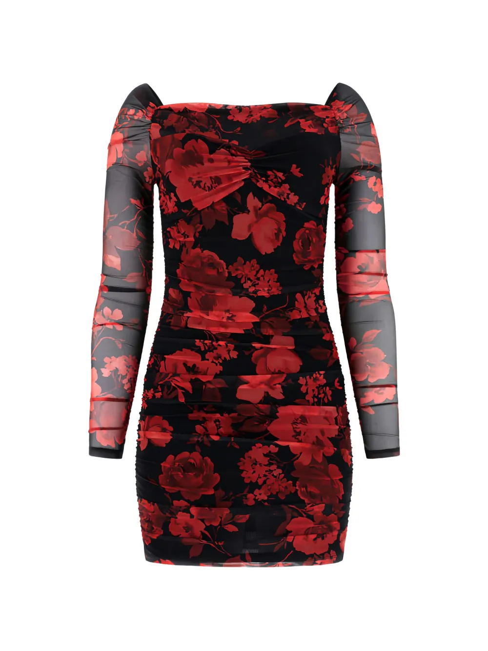 GUESS USA floral square-neck mini dress - Rosso